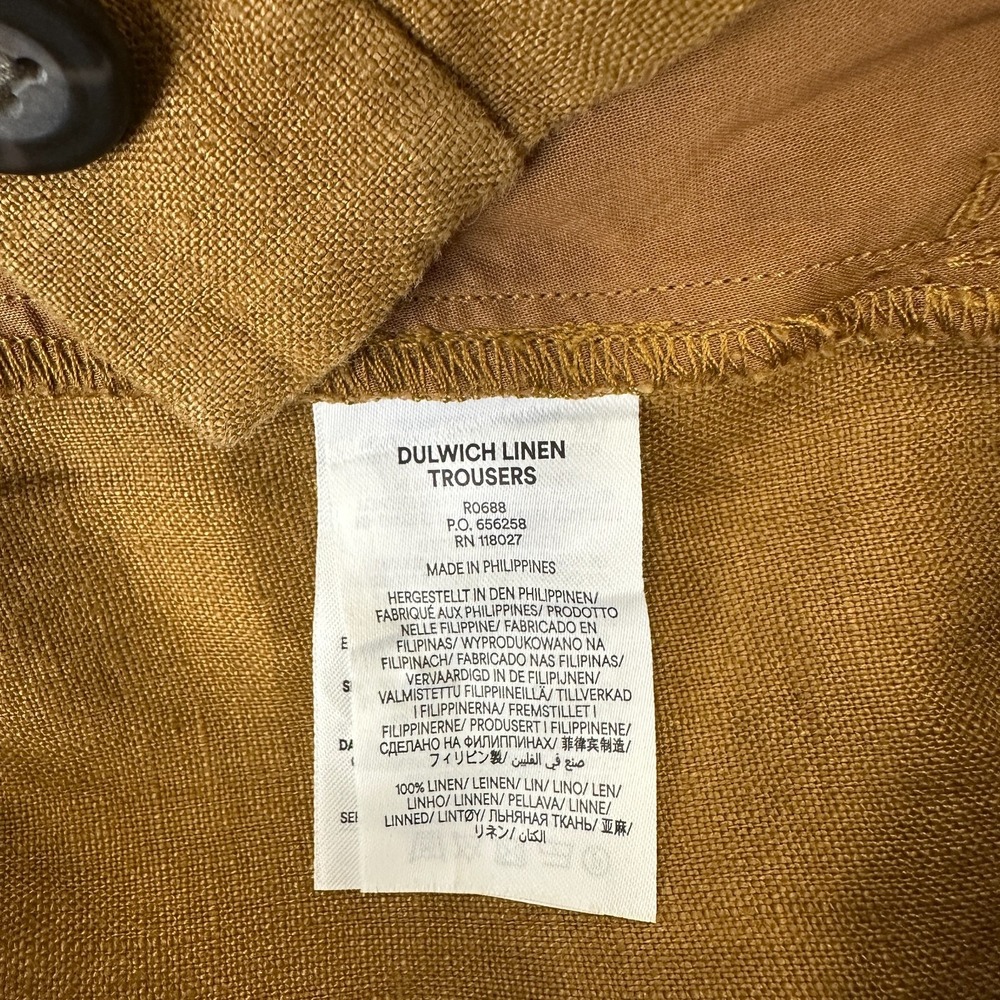 Boden Dulwich 100% Linen Trousers Womens 4P Gingerbread Wide Leg EUC - Picture 11 of 12